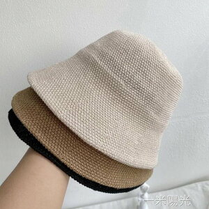日本訂單亞麻漁夫帽遮陽帽可摺疊薄款夏季女士復古防曬日系帽子 交換禮物全館免運