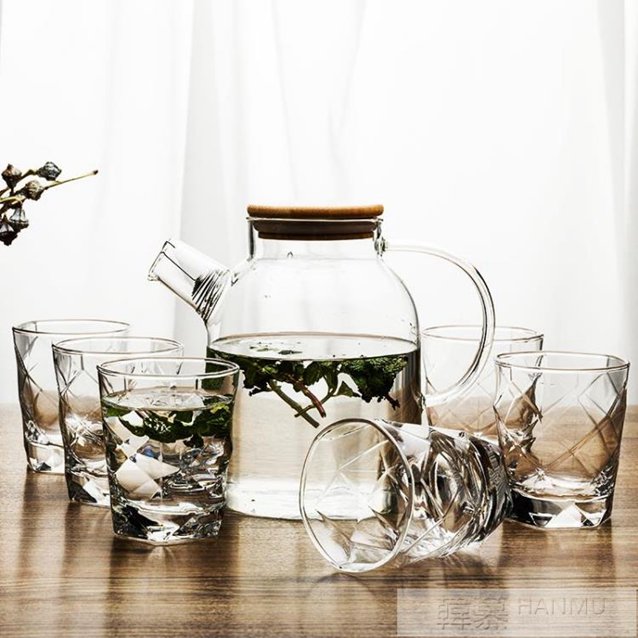 歐式玻璃杯家用耐熱喝水茶杯客廳透明水杯6只套裝杯子 交換禮物全館免運