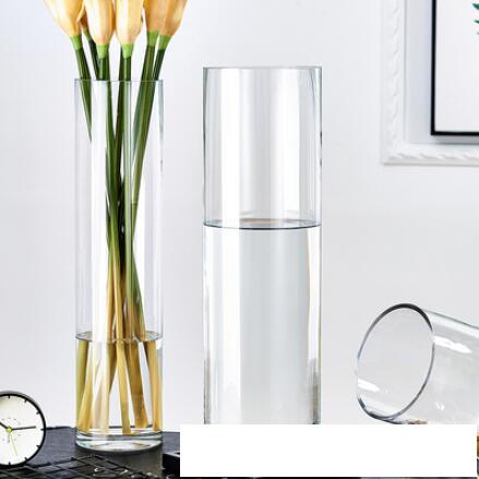 特大號落地花瓶玻璃透明擺件水養富貴竹水竹玫瑰百合插花客廳家用 名購居家