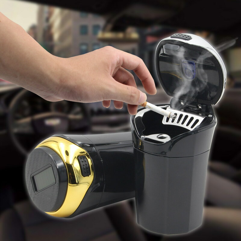 車載菸灰缸 能帶燈帶蓋 創意車內車汽車