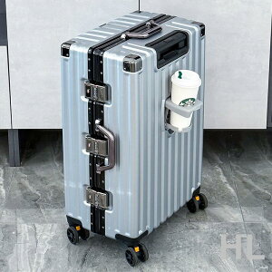 HL 行李拉桿箱可坐大人大容量2023新款女男20寸登機三鎖密碼旅行皮箱
