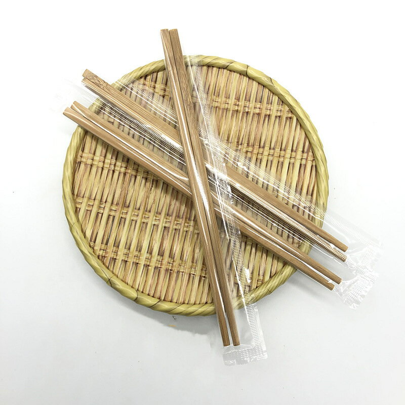 楓林宜居 一次性筷子 碳化雙生筷獨立包裝 外賣打包連身炭化筷子套裝100雙