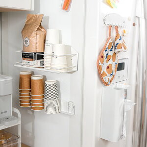 磁吸冰箱置物架側收納保鮮膜紙杯掛架抽紙巾盒子多功能廚房磁性貼