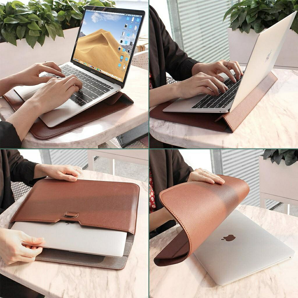 蘋果筆電MacBook Air Pro 11 12 14 13 15 16吋便攜超薄防水電腦包筆電包信封包皮革質感收納包