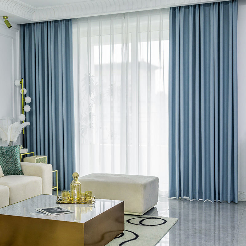 優樂悅~棉亞麻窗簾日北歐現代簡約客廳臥室遮光純色