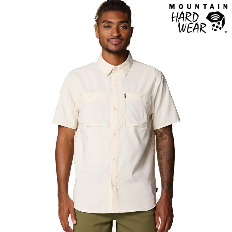 Mountain Hardwear Trail Sender 男款 防曬彈性短袖襯衫 2068741 022 石灰