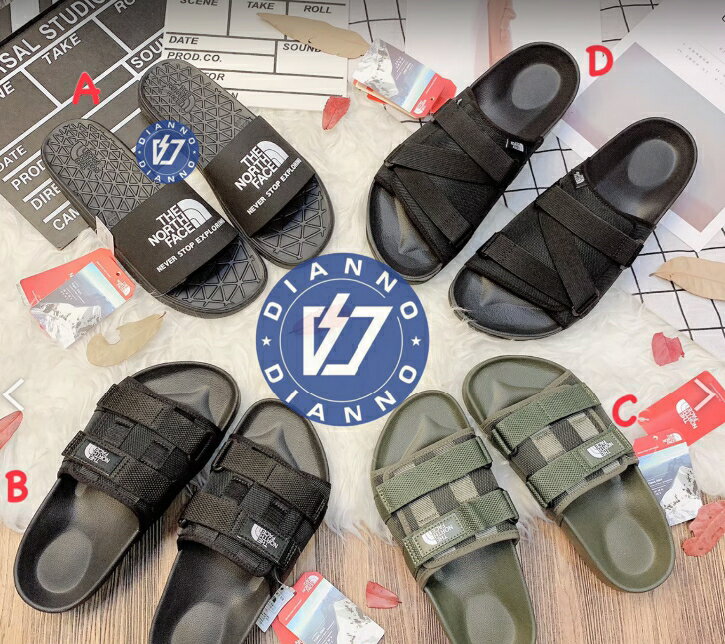 帝安諾-實體店面 北臉 NORTH FACE 魔鬼氈  防水拖【男女款】拖鞋 止滑 黑色 經典 LOGO 白標 NS98K09K