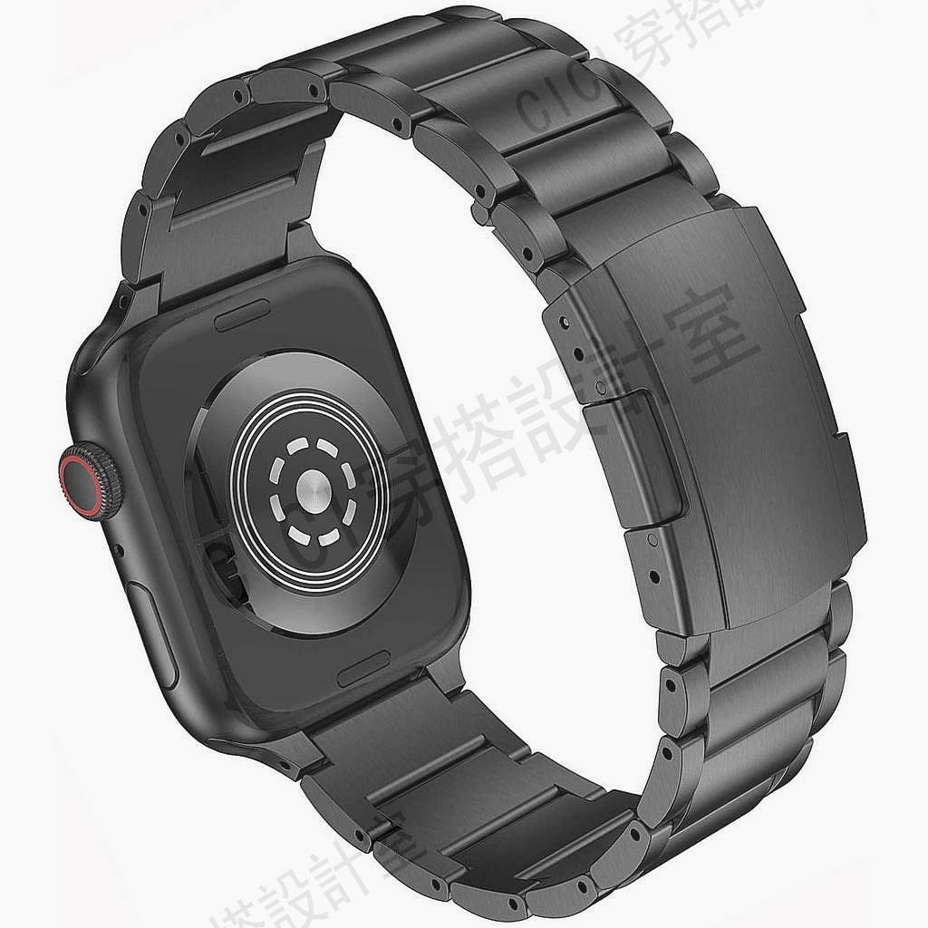 適用於Apple watch 7 6 5 4 3 2 1 SE蘋果手錶鈦合金金屬錶帶 iWatch7商務高檔龜背釦錶帶【亞德機械五金家居】