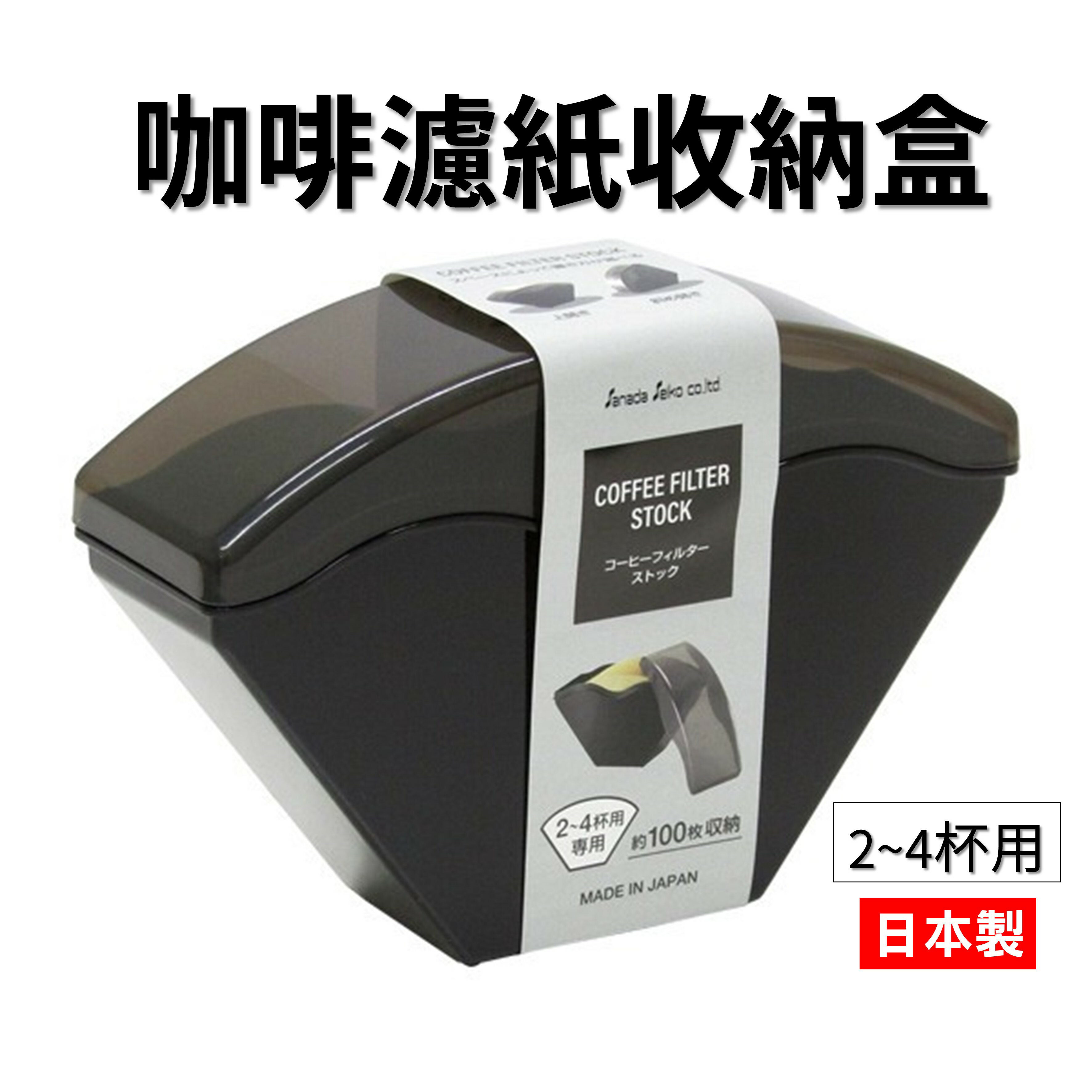 日本 咖啡濾紙收納盒 咖啡濾紙盒 濾紙防塵盒 存放盒 2~4杯專用