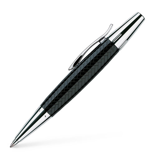 FABER-CASTELL 輝柏 E-MOTION系列 鑲木紋黑色筆桿 旋轉原子筆 /支 148351