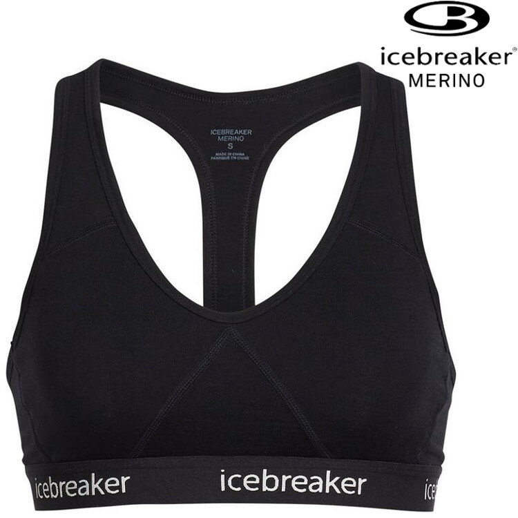 Icebreaker Sprite BF150 女款運動內衣/排汗內衣/美麗諾羊毛 103020 001 黑色 【贈送胸墊】