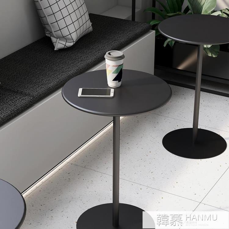 現代簡約網紅餐桌奶茶店咖啡桌吧檯小圓桌子會議洽談接待桌椅組合