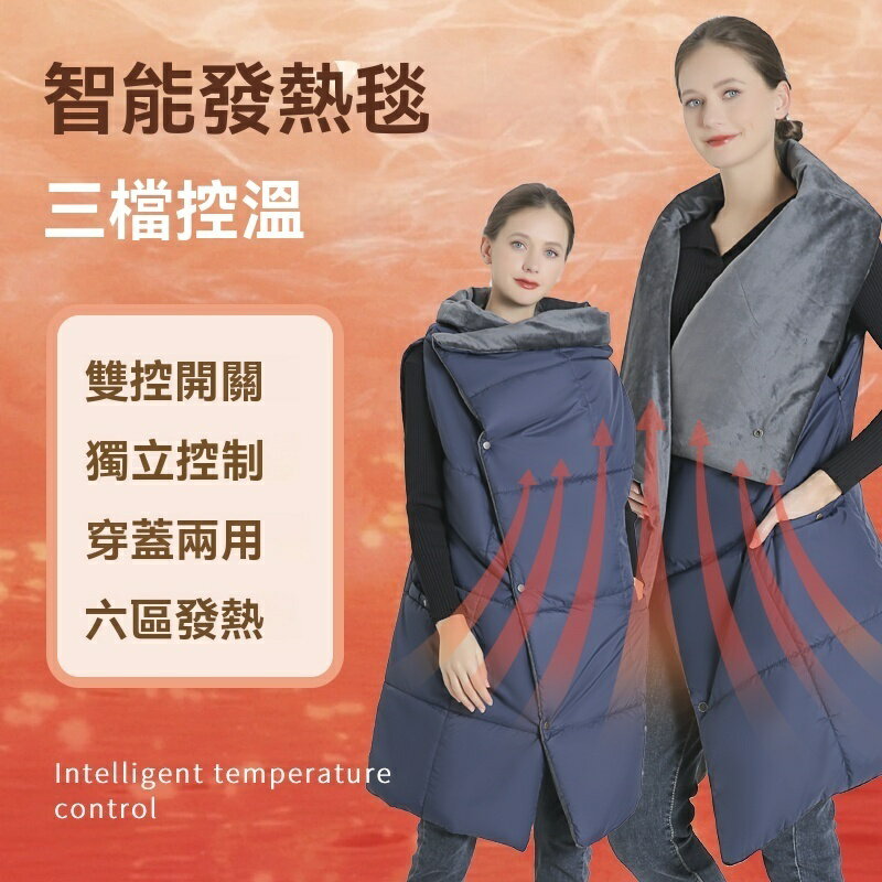 發熱毛毯 冬季新款發熱披肩毛毯智慧發熱馬甲披肩USB電多功能可穿式電熱衣 辦公室智慧午睡蓋毯【非醫療器材】