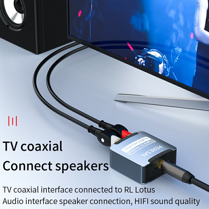 PERESAL Coaxial Optical Fiber Digital to Analog Audio AUX R