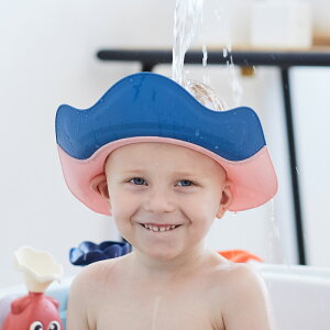 寶寶洗頭神器硅膠嬰兒童防水護耳幼兒小孩洗澡洗頭發浴帽子可調節