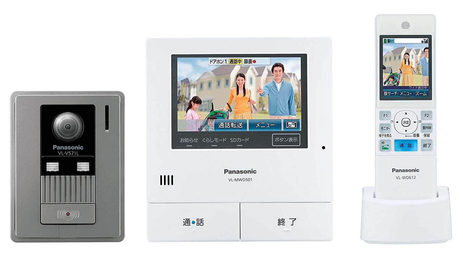 日本公司貨 Panasonic 國際牌 VL-SWD505KS SWD505KF VL-SWD501KL 後繼 視訊門鈴 5吋觸控螢幕 廣角 SD卡錄影 LED照明 室內通話 火災報知機能 日本必買代購