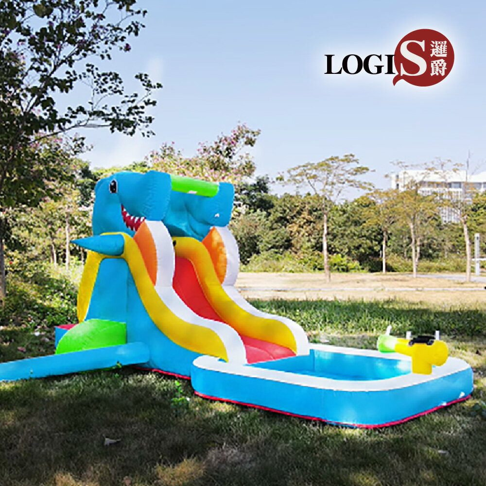 LOGIS-充氣小鯊魚 彈跳床 戲水池 泳池 【POOL-6】