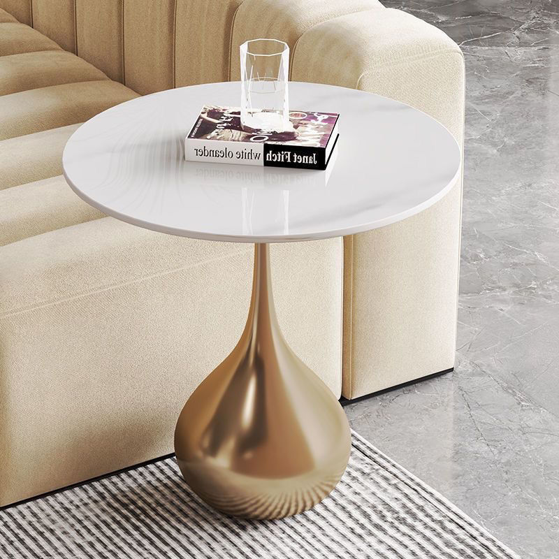 【限時優惠】輕奢巖板茶幾簡約休閑創意小圓桌可移動現代家用客廳沙發邊幾角幾