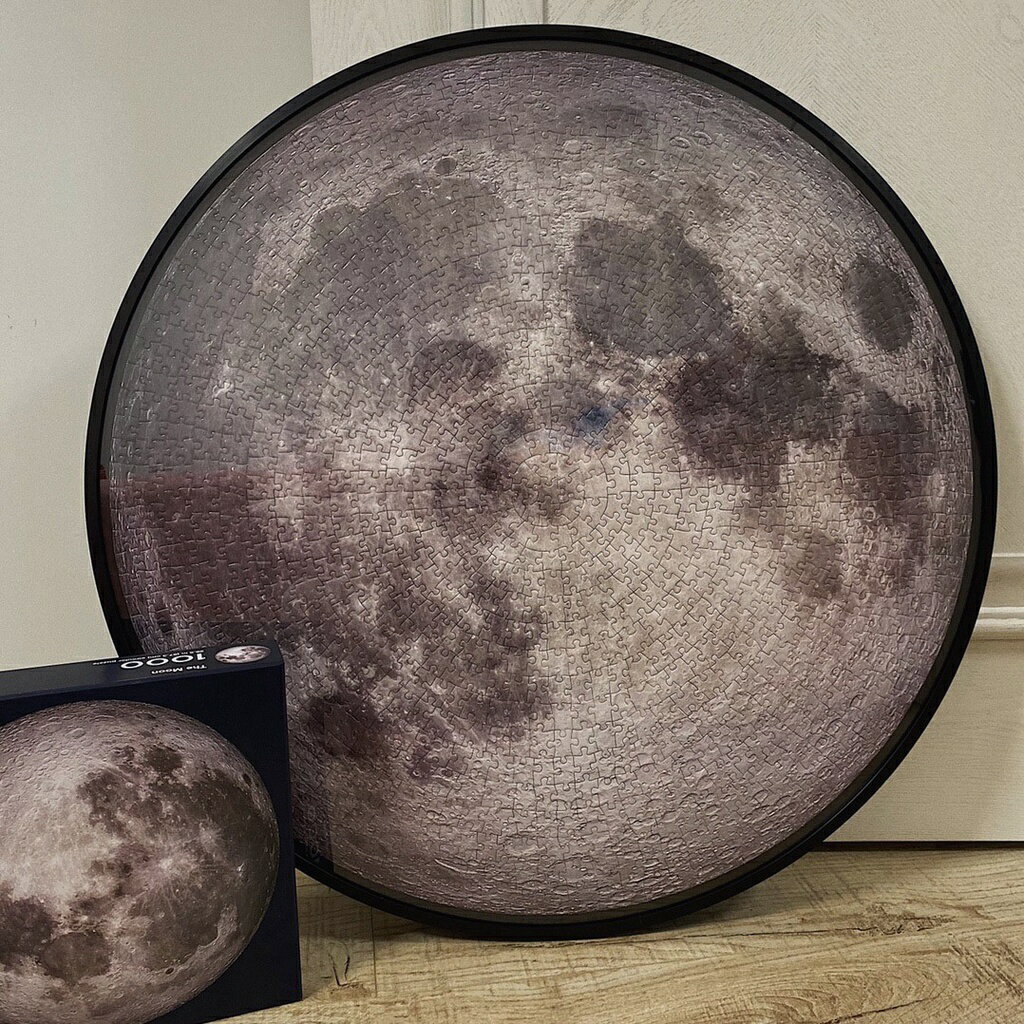 【可客製化】【相框】 加拿大FourPoint月亮 1000片 月球拼圖 裱鋁合金畫框 地球圓形掛墻框
