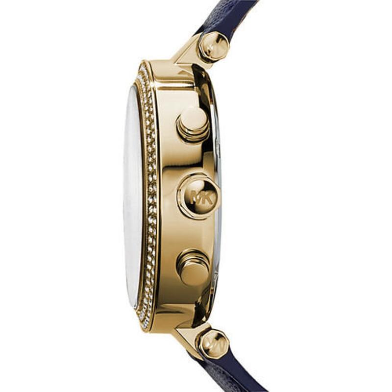 『Marc Jacobs旗艦店』MK2280 Michael Kors 極致亮眼寶藍色環繞晶鑽真皮腕錶 ｜MK