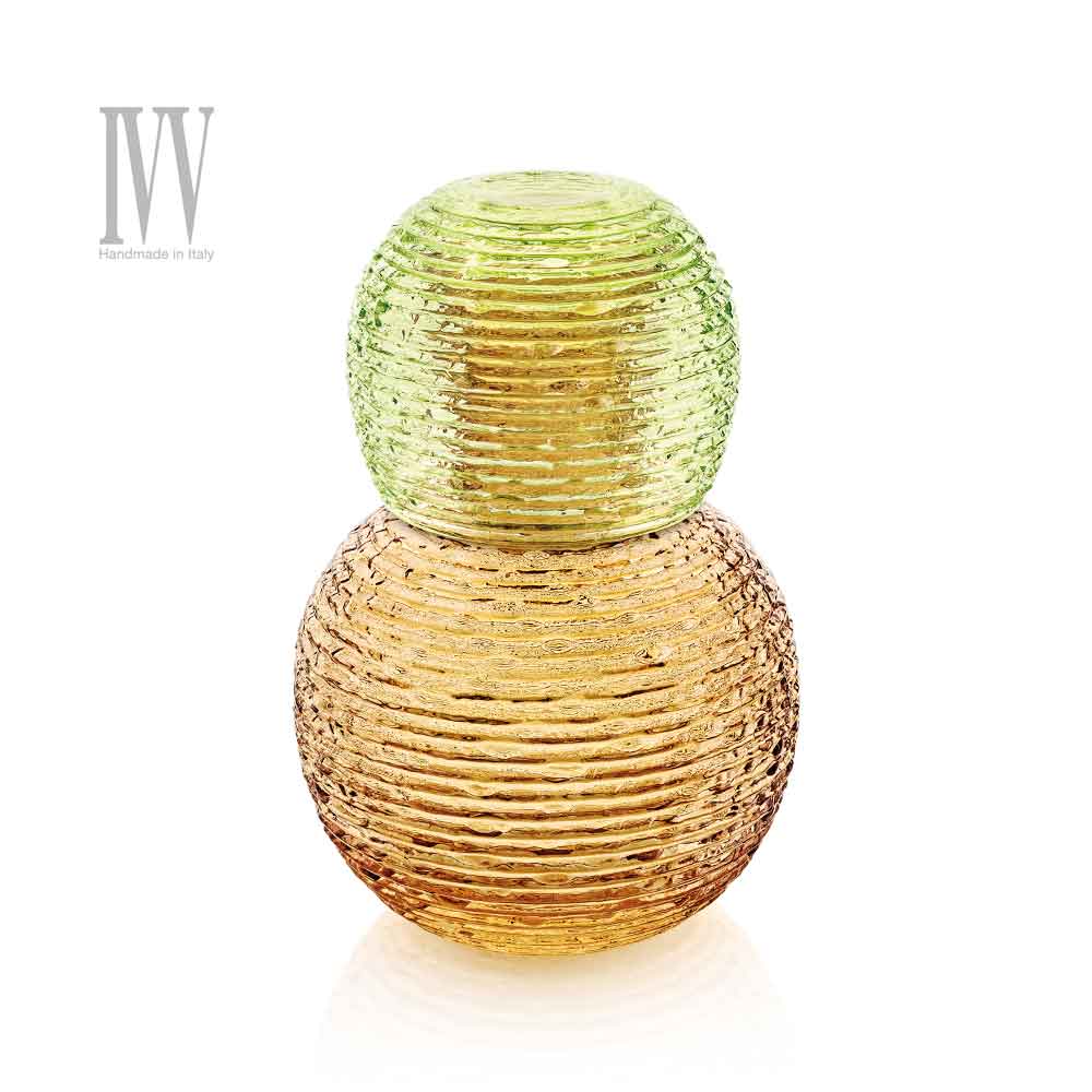 義大利IVV 多彩系列-700ML二合一手工圓弧杯壺組(橘)