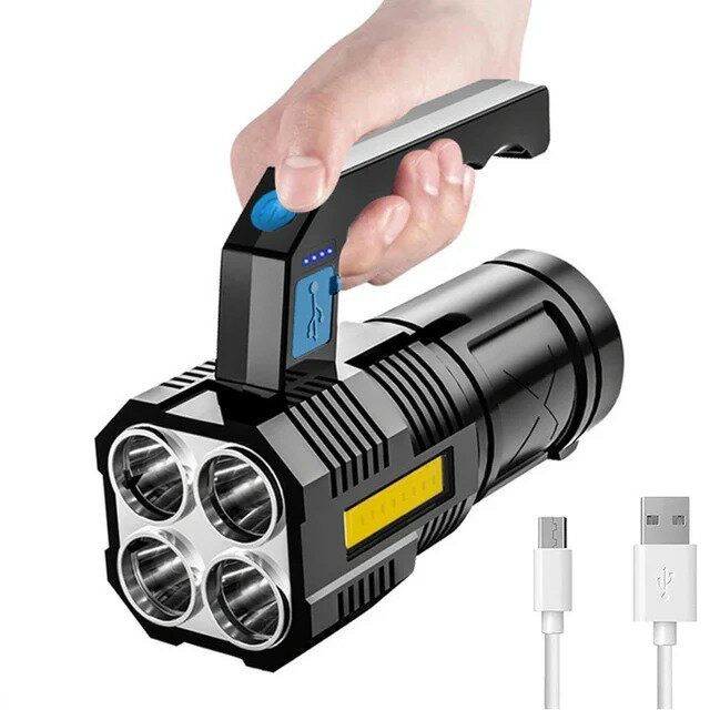 【日本代購】手提式 LED 手電筒 USB 充電防水 4-7 芯手持燈籠 COB Led 手電筒適合戶外露營健行