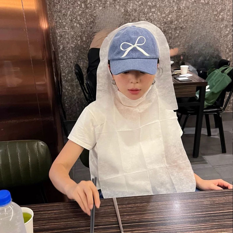 ANNAS 韓國蝴蝶結牛仔鴨舌帽 蝴蝶結帽子 蝴蝶結棒球帽 刺繡蝴蝶結牛仔帽 5