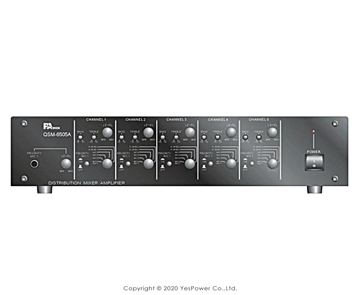 *來電優惠*PA Tech QSM-6505A 商用擴大機 專業廣播 獨立5分割槽工程擴大機
