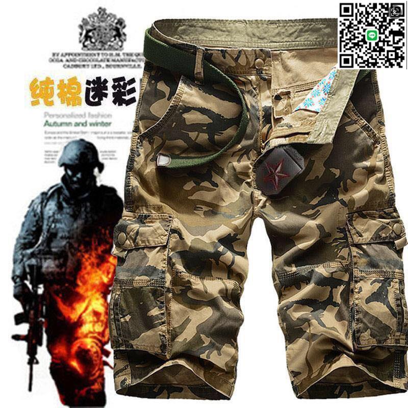 【千羽家居】現貨 短褲 迷彩短褲男夏季純棉五分褲多袋戶外休閑沙灘寬松大碼軍工裝中褲