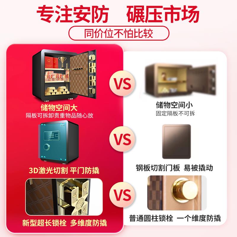 虎霸保險櫃家用2025新款45箱/60cm小型指紋F碼智HB-45能防盜保管