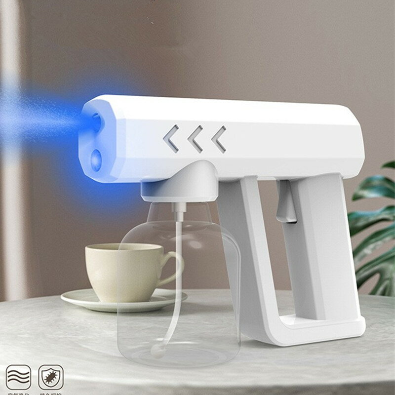 消毒搶/消毒噴霧器 奈米噴霧消毒機手持藍光無線家用室內空氣消毒槍充電酒精霧化迷你【HZ65753】