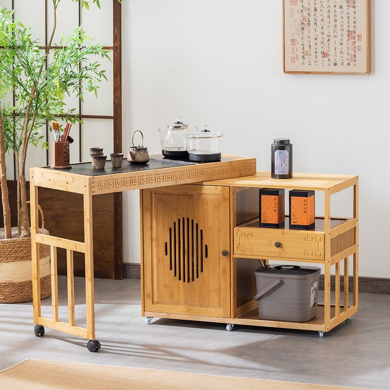 免運 開立發票 茶桌 多功能茶幾家用小茶臺小戶型旋轉移動簡約燒水泡茶功夫茶桌茶水櫃 快速出貨