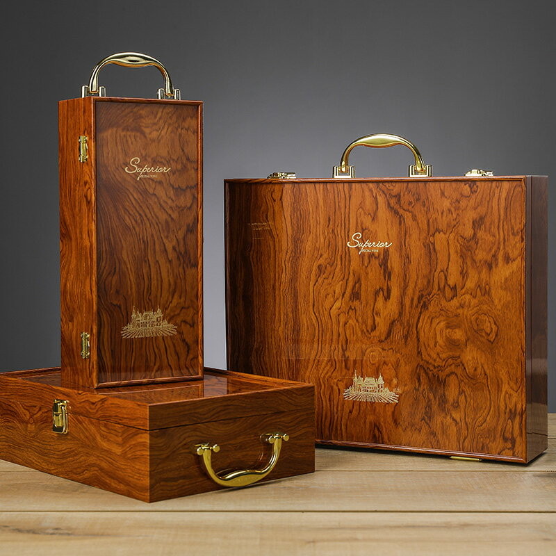 紅酒禮盒 鋼琴 烤漆葡萄酒包裝盒 單雙四六支裝仿紅木盒 木質定制 全館免運
