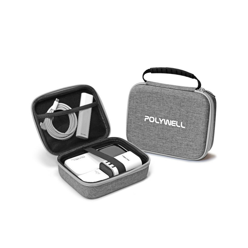 POLYWELL 3C硬殼配件包 (大號) 上掀式帶提把 旅行收納包 適合 出差 旅遊 收納 寶利威爾 [928福利社]