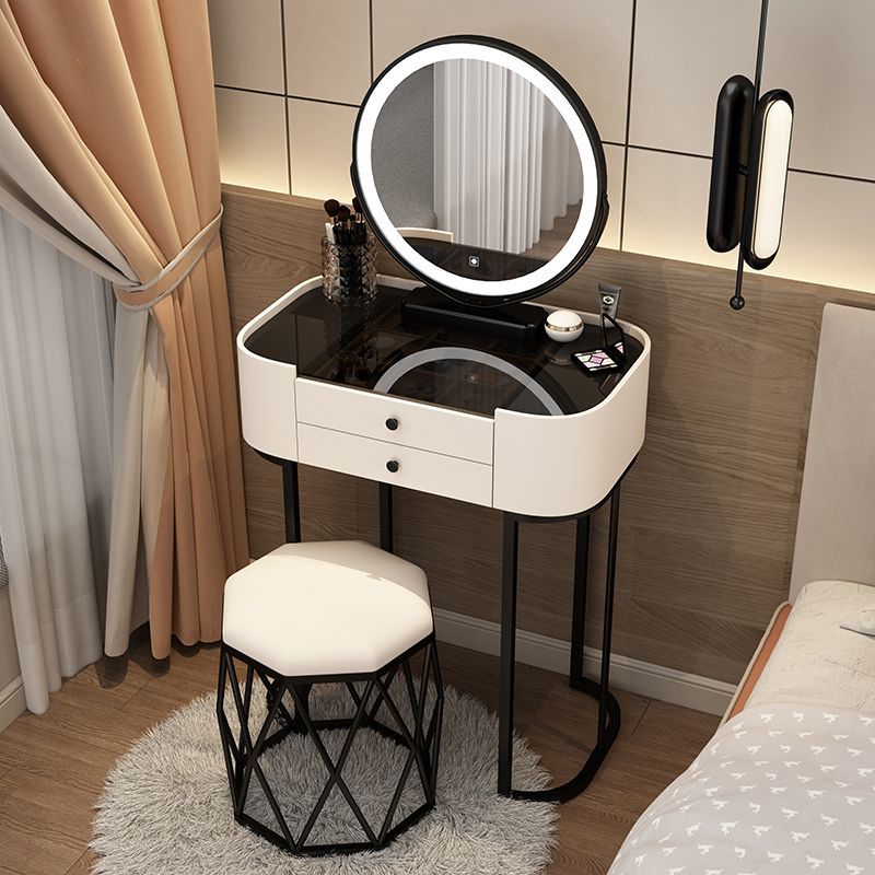 北歐輕奢網紅高級梳妝臺臥室現代簡約小戶型書桌化妝桌化妝鏡一體