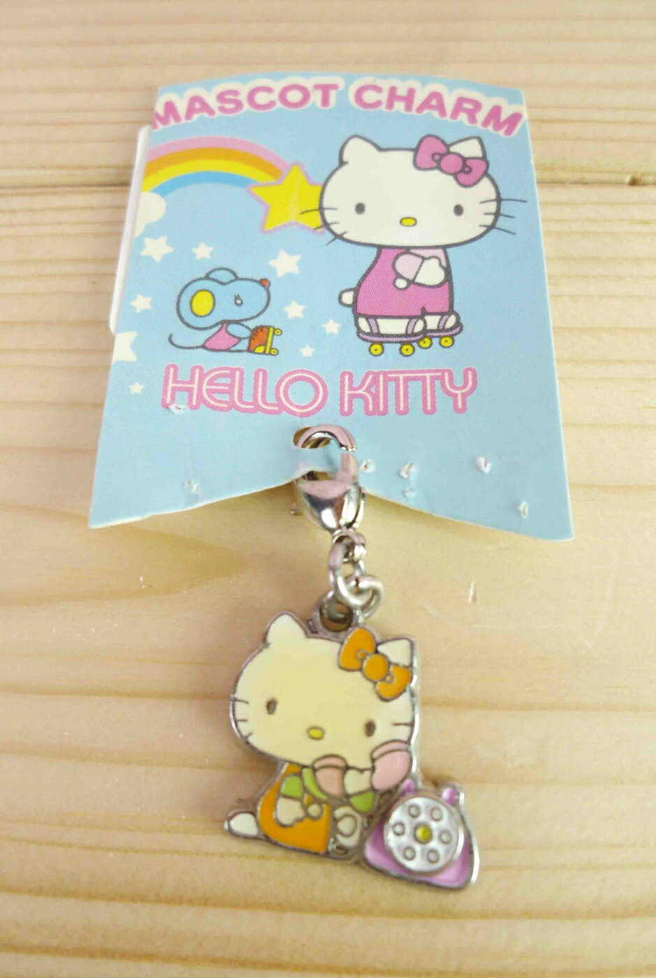 【震撼精品百貨】Hello Kitty 凱蒂貓 KITTY吊飾拉扣-聖誕系列-電話 震撼日式精品百貨