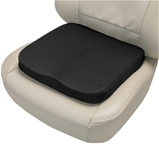 權世界@汽車用品 日本BONFORM人體工學車用低反發記憶棉止滑棒固定式舒適坐墊 加厚型5公分高 B5606-37BK