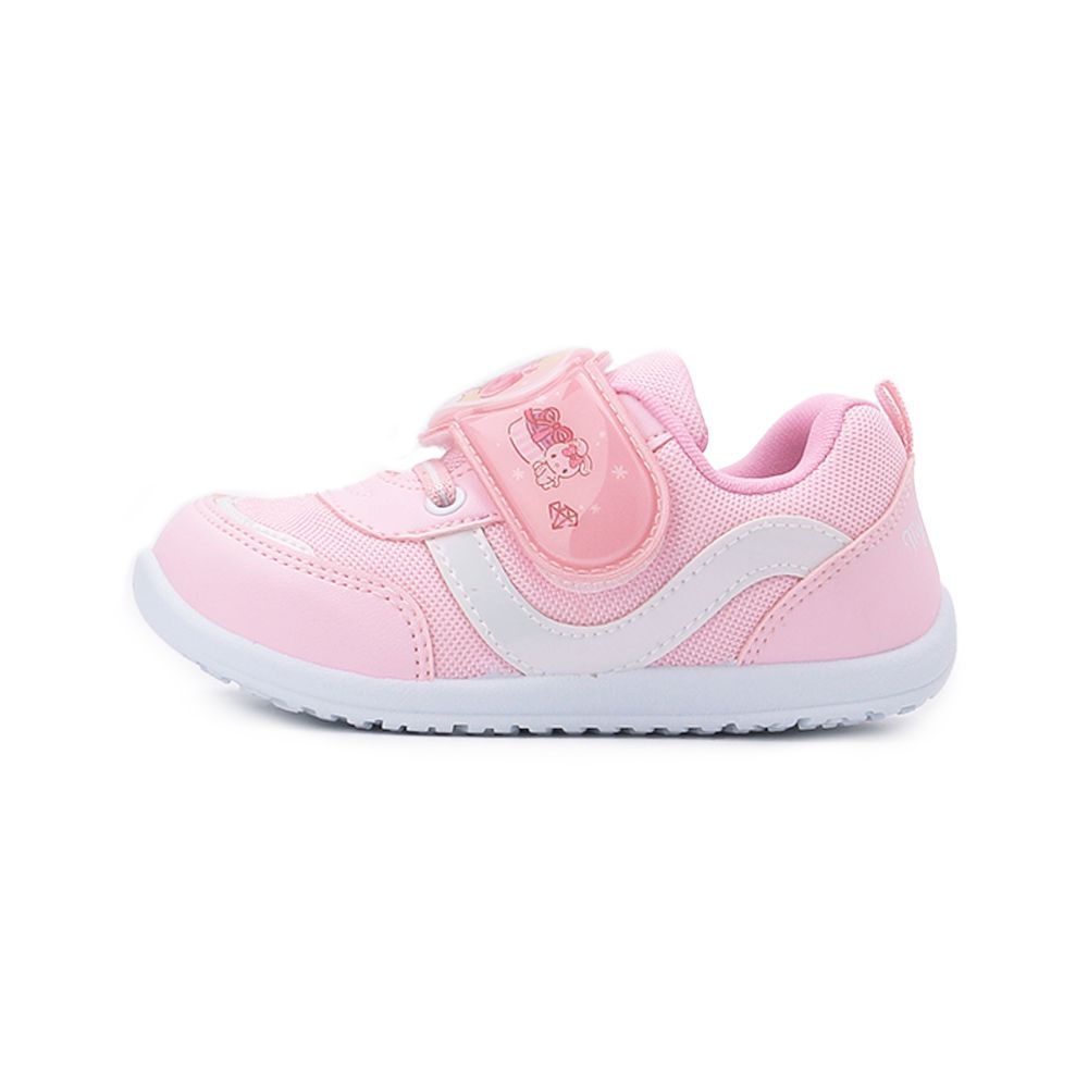 美樂蒂 心型電燈魔鬼氈休閒鞋 粉 中童鞋