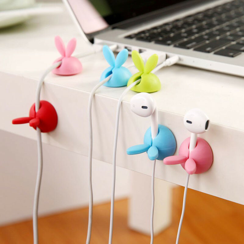 兔耳朵電線固定器【E008】台灣出貨 居家  兔子桌面固線器 固線器 傳輸線固定器 充電線固定器 電線固定器 2