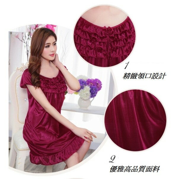冰絲睡衣 休閒睡衣 連身睡衣 居家睡衣 性感睡衣 情趣睡衣 二色 133 加大尺碼 櫻桃嚴選 2