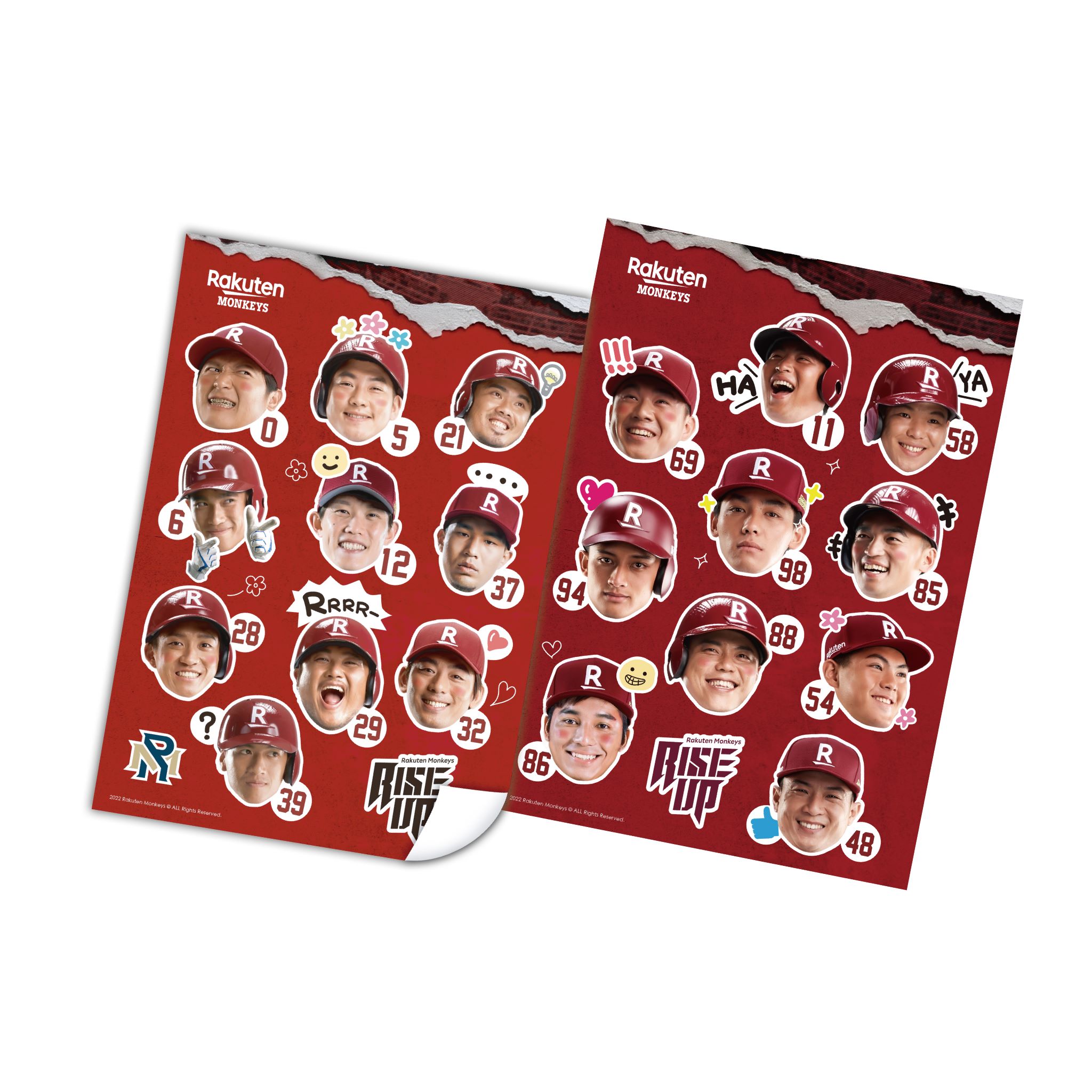 2022 Rise up 球員大頭造型貼紙