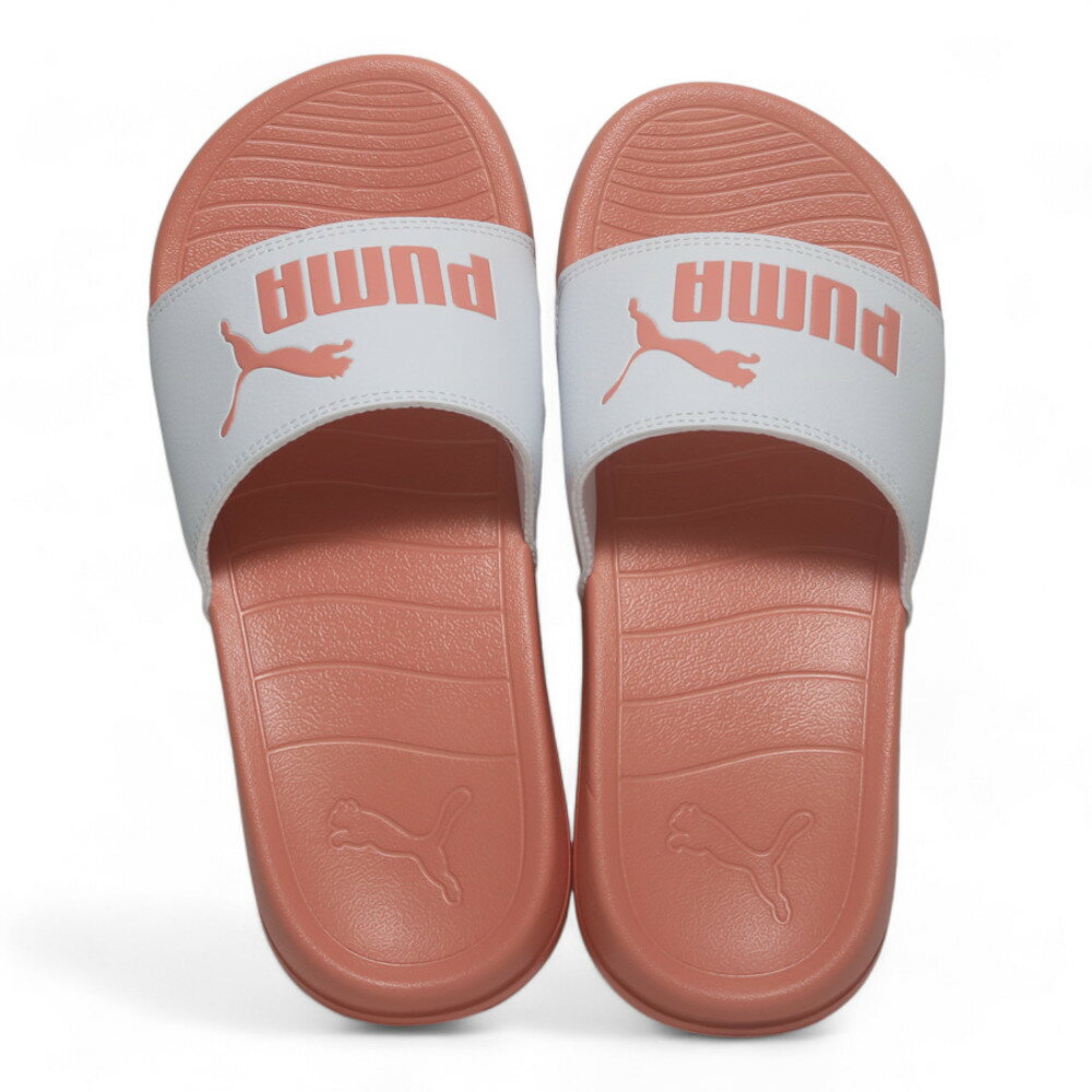 【滿千折百】PUMA 拖鞋 POPCAT 20 白 粉橘底 運動拖鞋 女 37227943