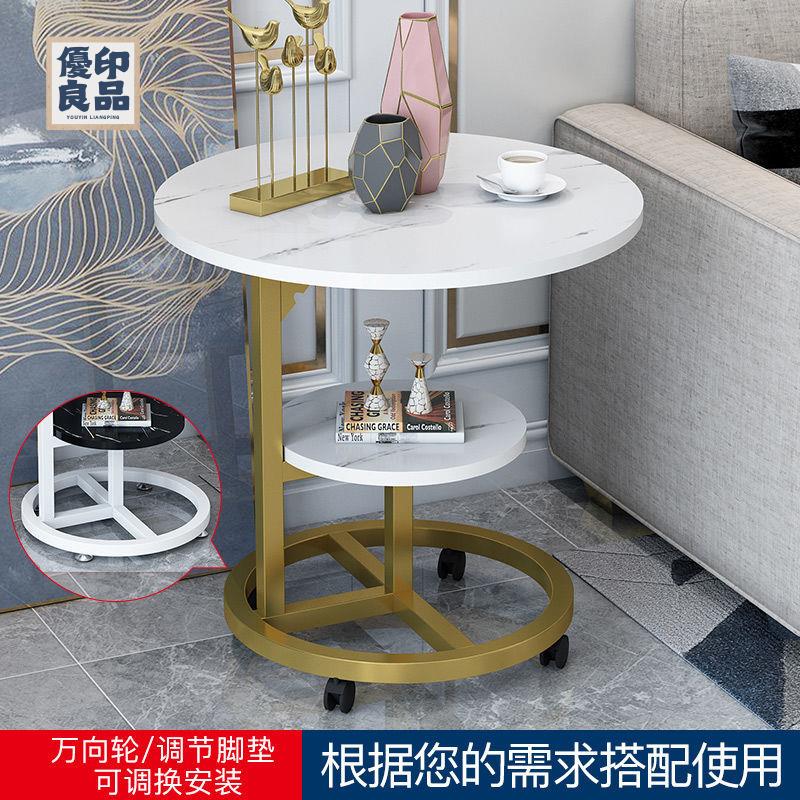 工廠現貨 茶几 邊桌 茶幾桌 沙發邊幾 北歐茶幾臥室沙發邊幾雙層仿大理石桌面商務洽談桌網紅ins小圓桌工廠直銷 可開發票 全館折扣 售後保障y554
