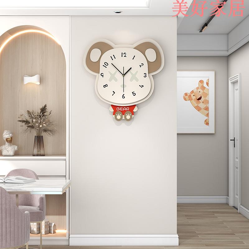 免運 掛鐘 個性創意掛鐘客廳家用時尚現代簡約時鐘高級感掛墻家用奶油風鐘表