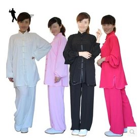 【太極服-真絲棉-中性夏季-衣+褲/套-1套/組】老人運動健身服練功服 武術表演服 晨練服多顏色棉加絲(不含腰帶)-56043