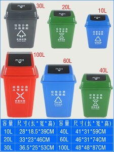 分類垃圾桶/戶外垃圾桶 四色分類垃圾桶帶蓋幼兒園可回收其他戶外商用家用廚房廚余大容量【YJ1266】