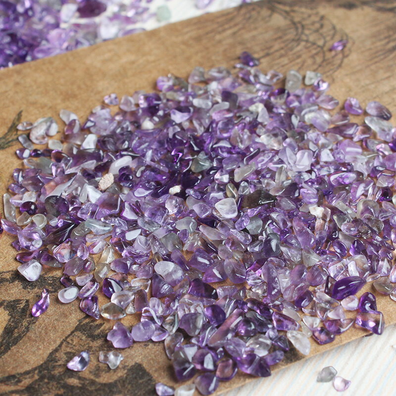 天然紫水晶碎石擺件細小顆粒裝飾小石子花瓶花盆料子消磁凈化