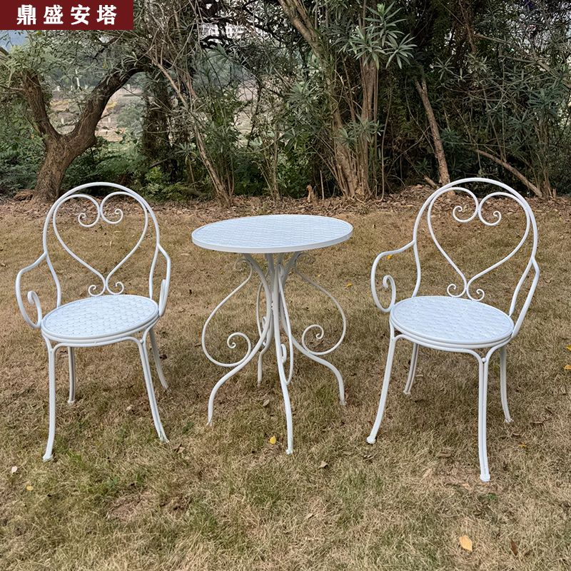 工廠直銷 特惠/免運 開立發票 實木圓桌 咖啡桌 洽談桌 休閒桌 桌椅組合 客廳咖啡桌 室內陽臺鐵藝休閑桌椅組合戶外庭院花園椅子圓桌奶茶店桌椅三件套