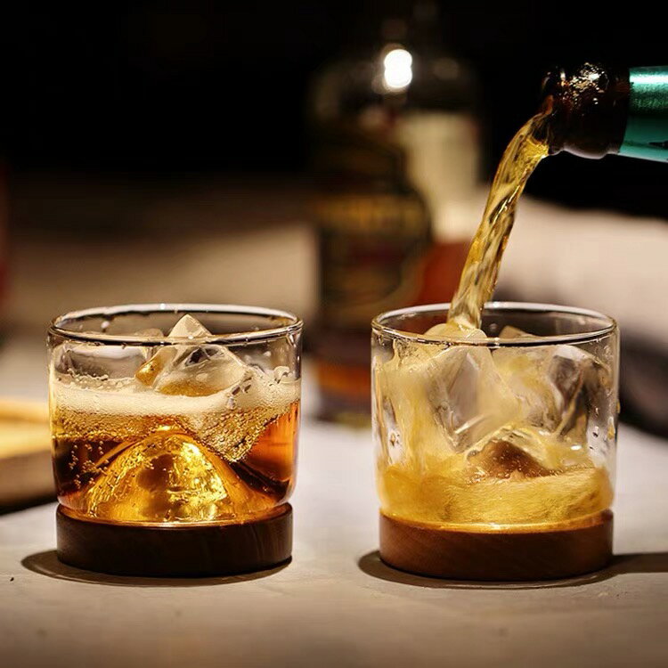 威士忌杯 個性小山型玻璃小酒杯日式威士忌酒杯創意烈酒洋酒杯主人杯泡茶杯