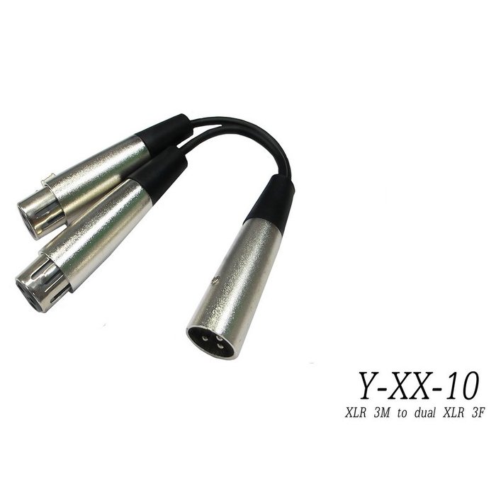 臺製 Stander Y-XX-10 XLR 公頭轉 兩個 XLR 母頭音源訊號分接線 麥克風分接線【唐尼樂器】